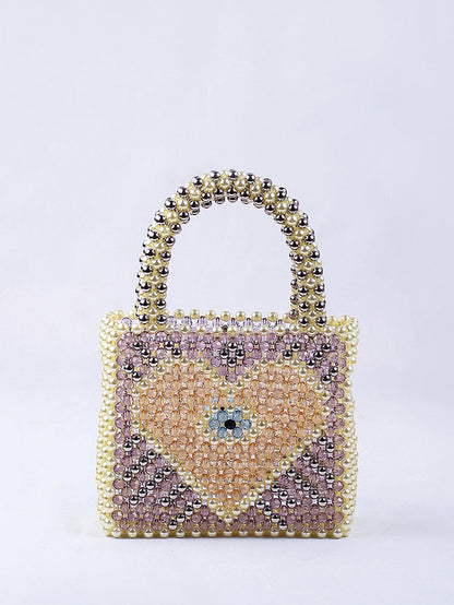 Women's Colorblock Beaded Square Bag