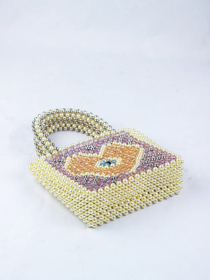 Women's Colorblock Beaded Square Bag