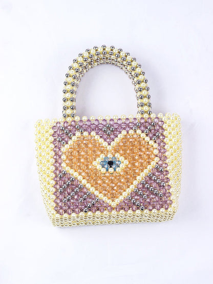 Women's Colorblock Beaded Square Bag