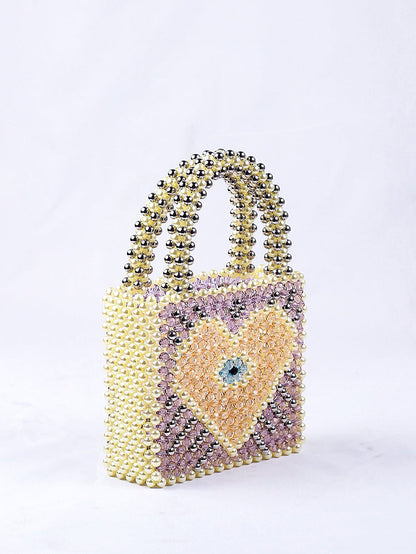 Women's Colorblock Beaded Square Bag