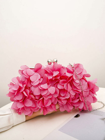 Women's Floral Decor Kiss Lock Clutch