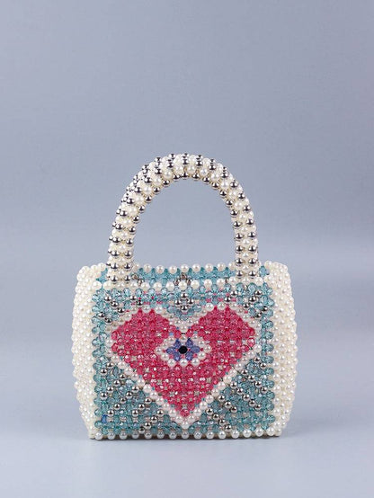 Women's Colorblock Beaded Square Bag