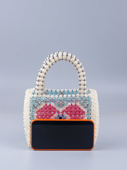 Women's Colorblock Beaded Square Bag