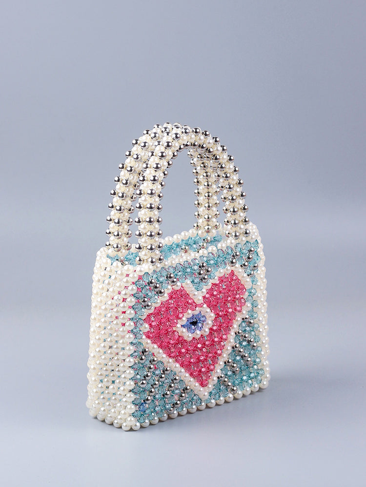 Women's Colorblock Beaded Square Bag