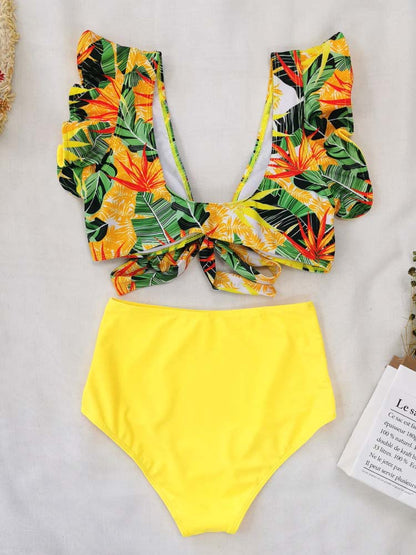 Floral Ruffle Bikini Set