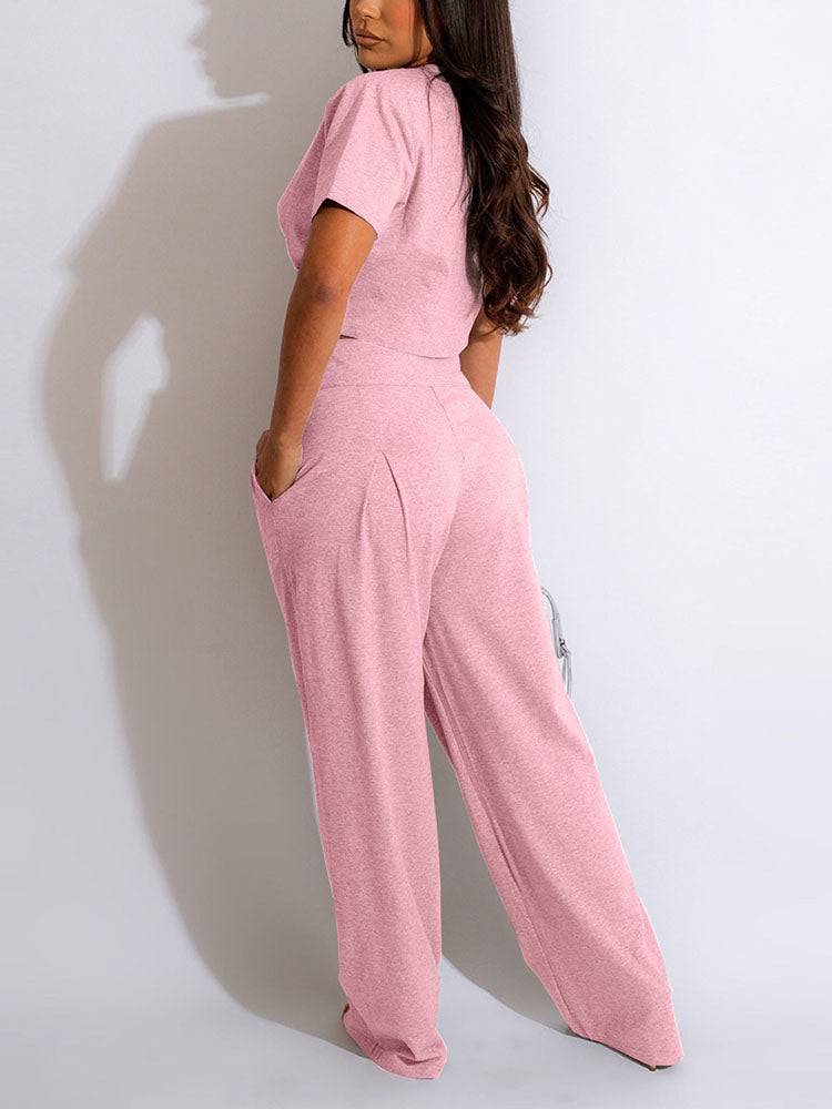 Drawstring Top Pant Set