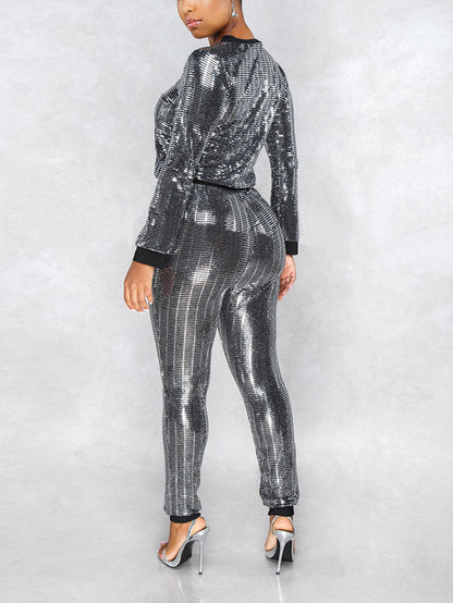 Women's Sequin Long Sleeves Set