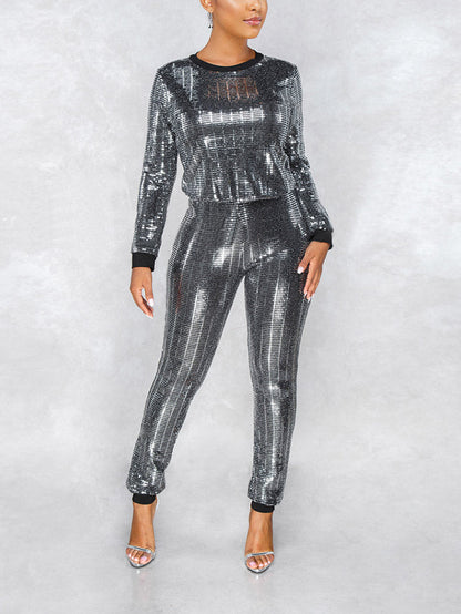 Women's Sequin Long Sleeves Set