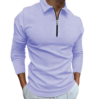 Men's new zip long sleeve T-shirt top