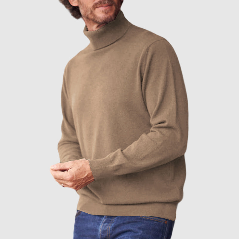 Men's Slim Fit Basic High Neck Cashmere Turtleneck