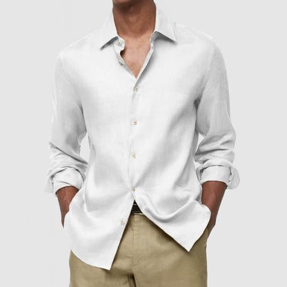 Gentleman's Casual Luxury Touch Cotton Linen Shirt