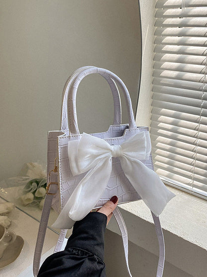 Women's Bow Decor PU Square Bag