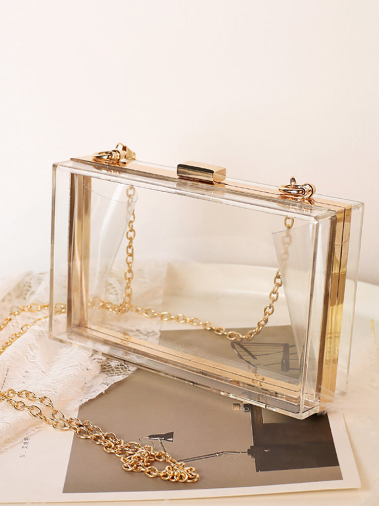 Women's Solid Color Geometric Party Clutch
