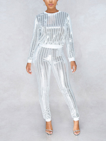 Women's Sequin Long Sleeves Set