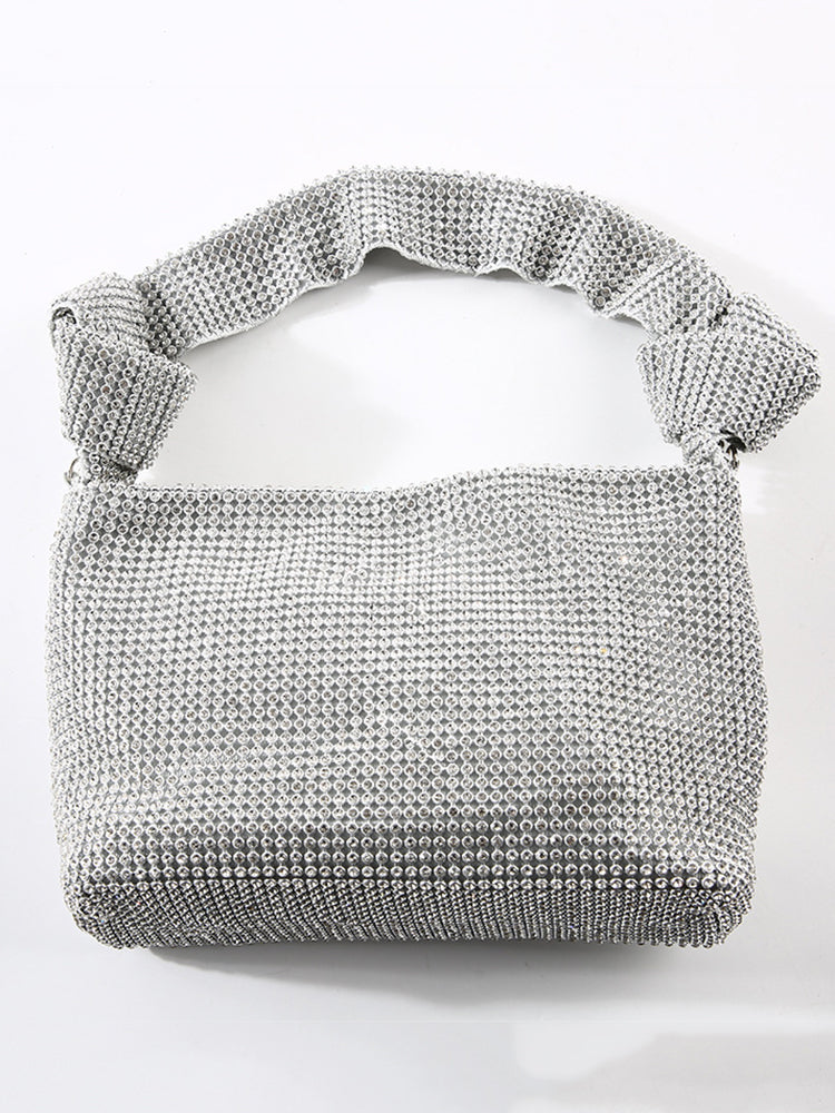 Women's Rhinestone Decor Knot Square Bag