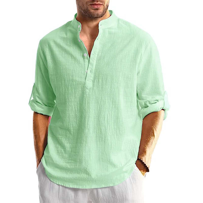 Men's  Linen Casual Long Sleeve Shirt