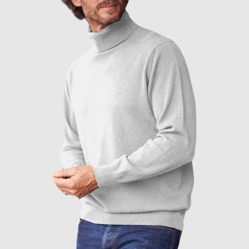 Men's Slim Fit Basic High Neck Cashmere Turtleneck