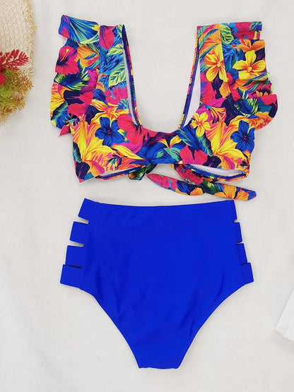 Floral Ruffle Bikini Set