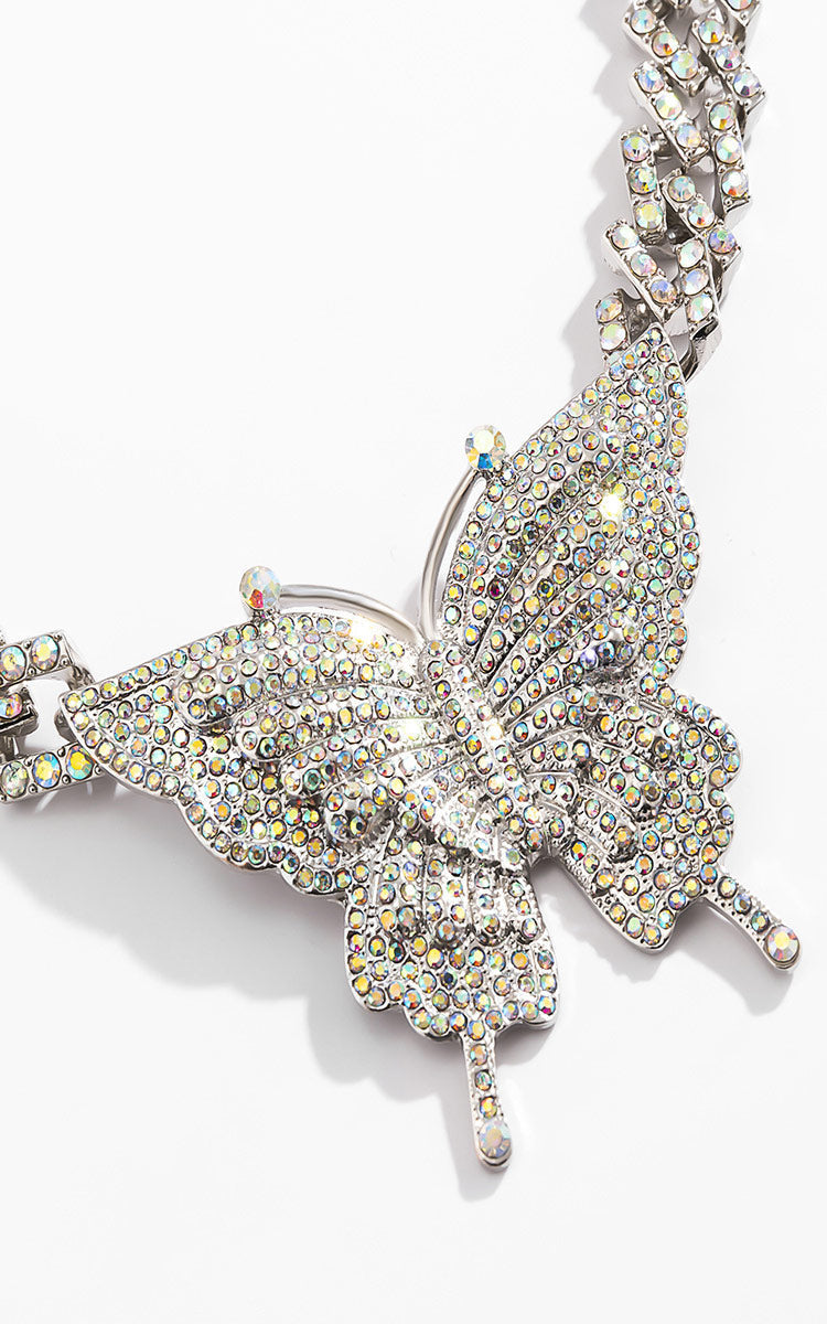 Women's Butterfly Rhinestone Necklace