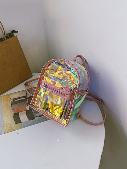 Women's Holographic Curved Top Backpack