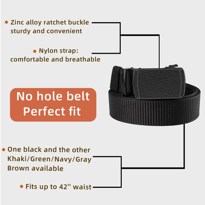 Men's Canvas Belt Alloy Automatic Buckle Nylon Belt