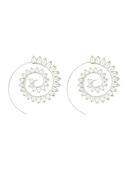 Women's Retro Swirl Hoop Earrings