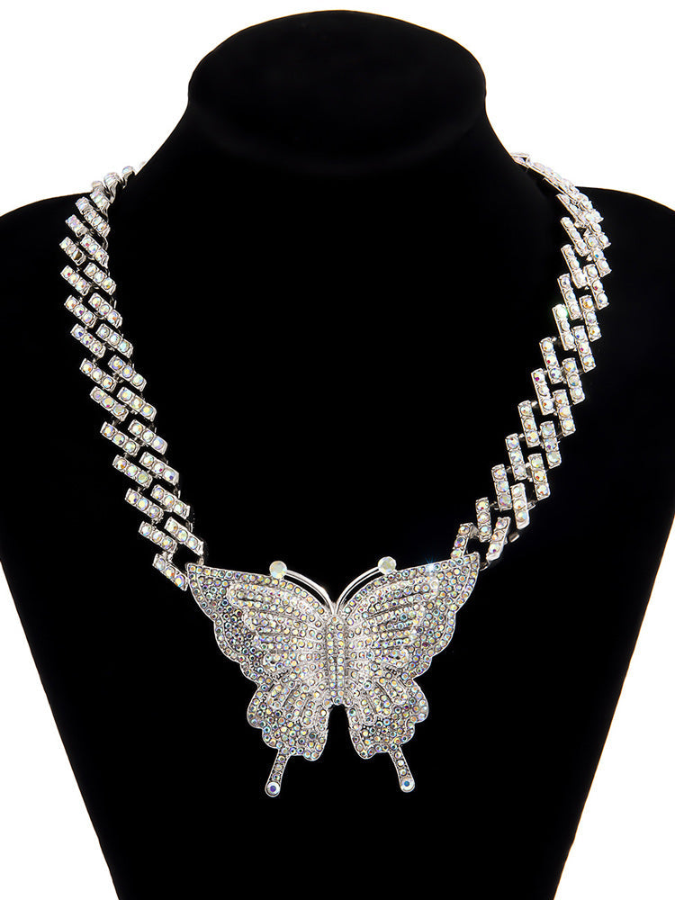 Women's Butterfly Rhinestone Necklace