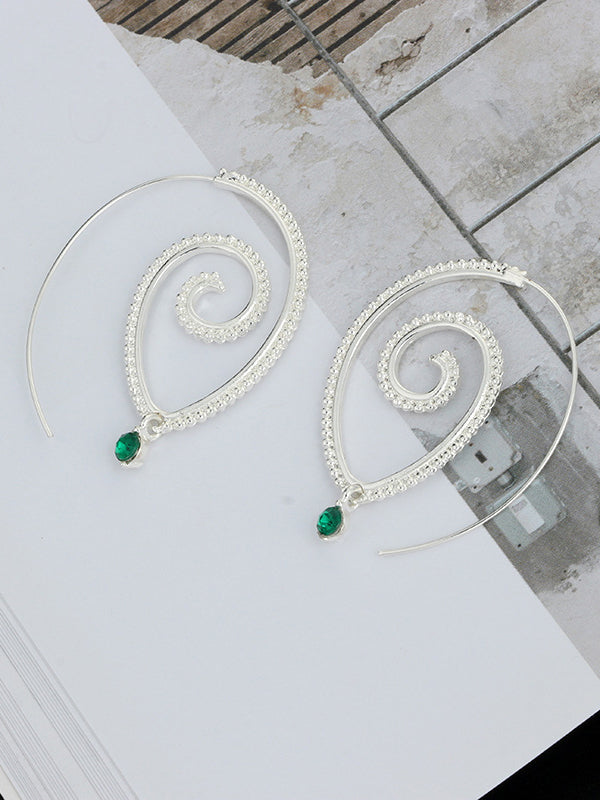 Women's Retro Swirl Hoop Earrings