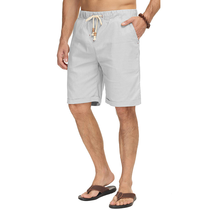 Men's Drawstring Linen Beach Shorts