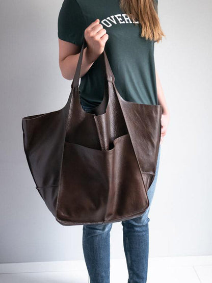 Women's Large Capacity Leather Tote