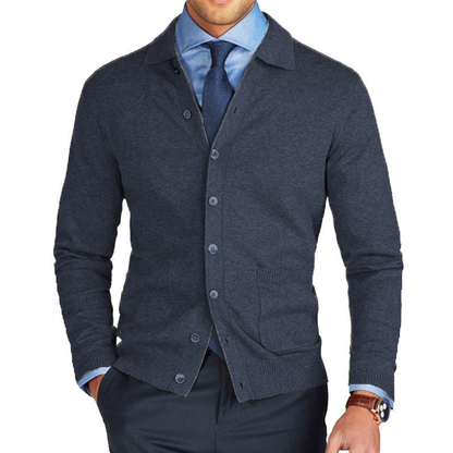 Men's Classic Lapel Pocket Knit Cardigan