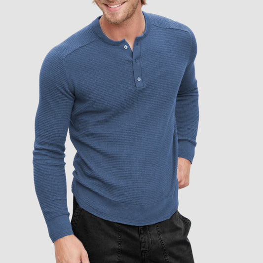 Men's Casual Waffle Polo Shirt