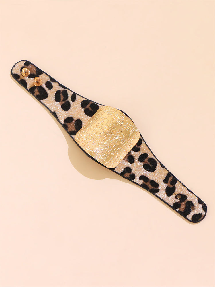 Women's Leopard Printed Faux Leather Bracelet