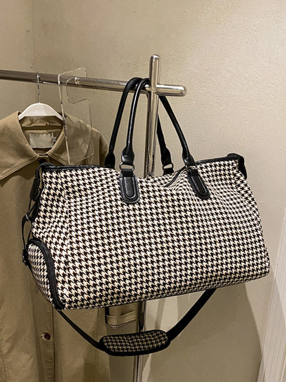 Women's Houndstooth Pattern Duffel Bag