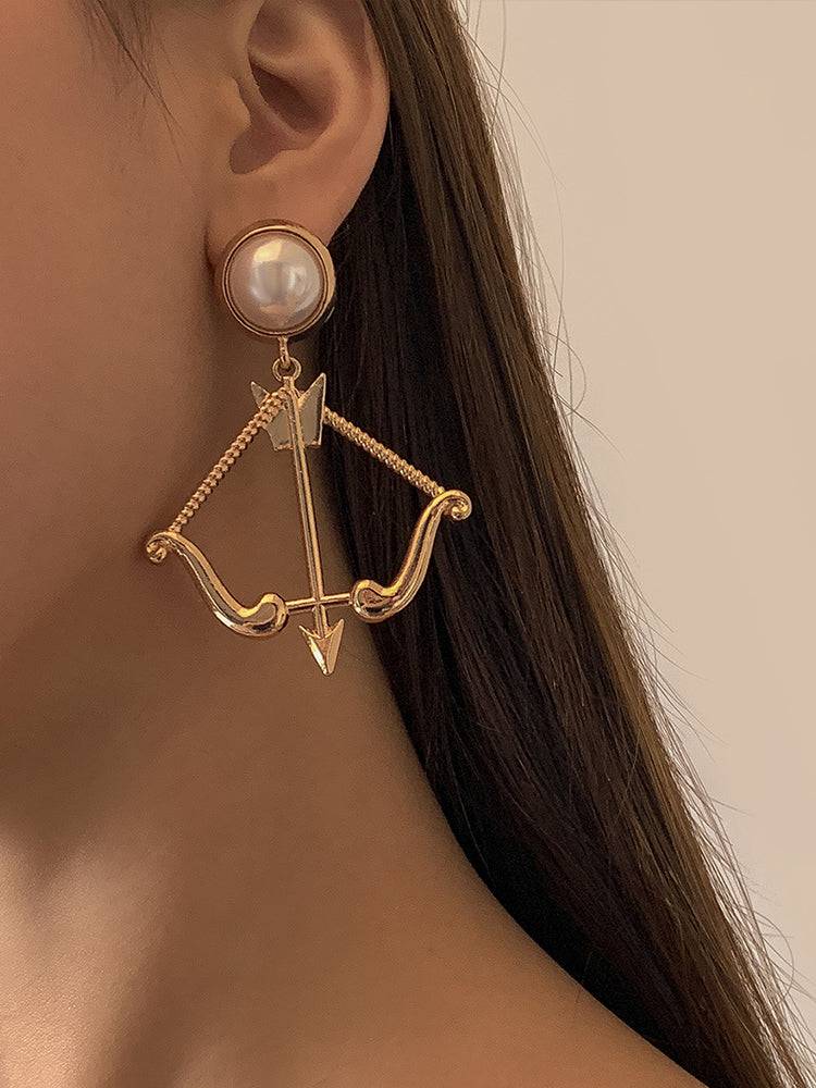 Women's Cutout Bow and Arrow Earrings