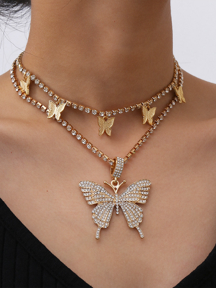 Women's Mix And Match Butterfly Necklace