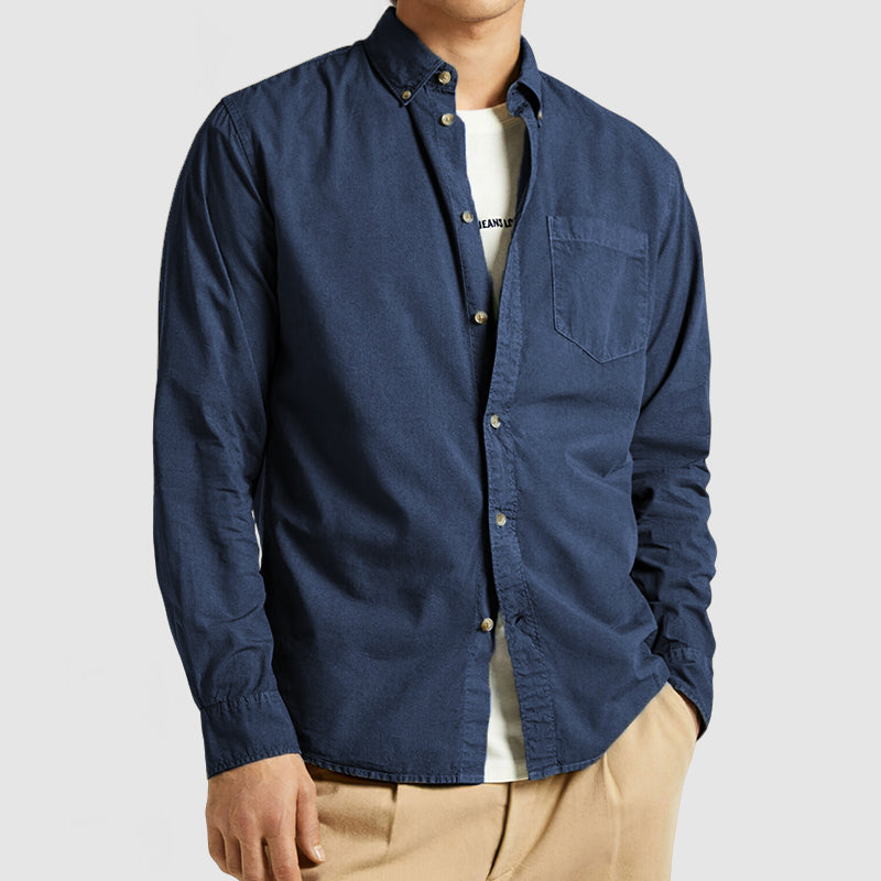 Men's Basic Casual Cotton Pocket Shirt