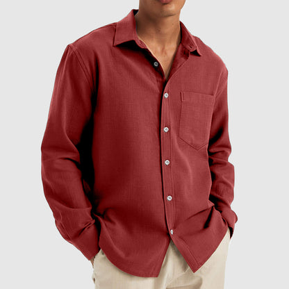 Men's Everyday Casual Solid Color Comfortable Long Sleeve Shirt