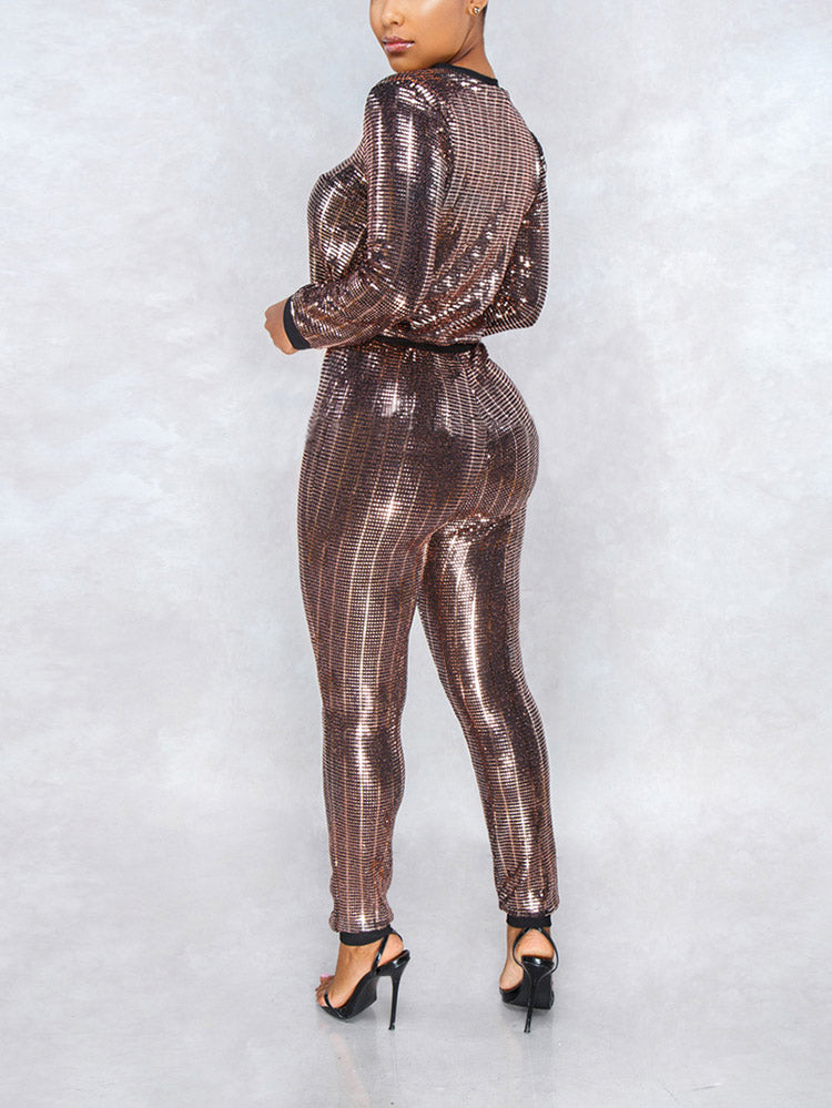 Women's Sequin Long Sleeves Set