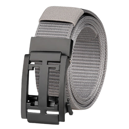 Men's Canvas Belt Alloy Automatic Buckle Nylon Belt