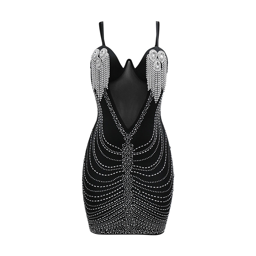 Women's Rhinestone Mesh Minidress