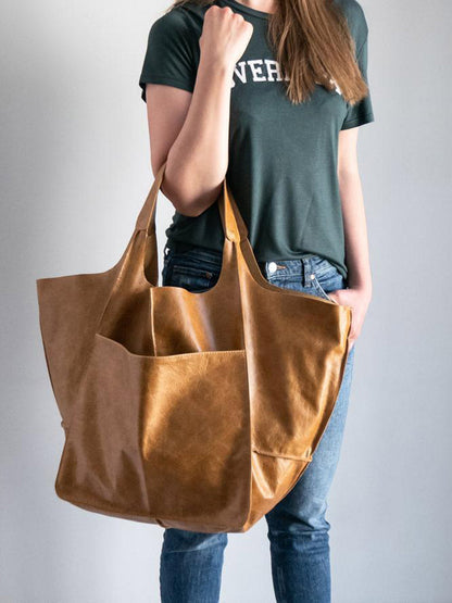 Women's Large Capacity Leather Tote