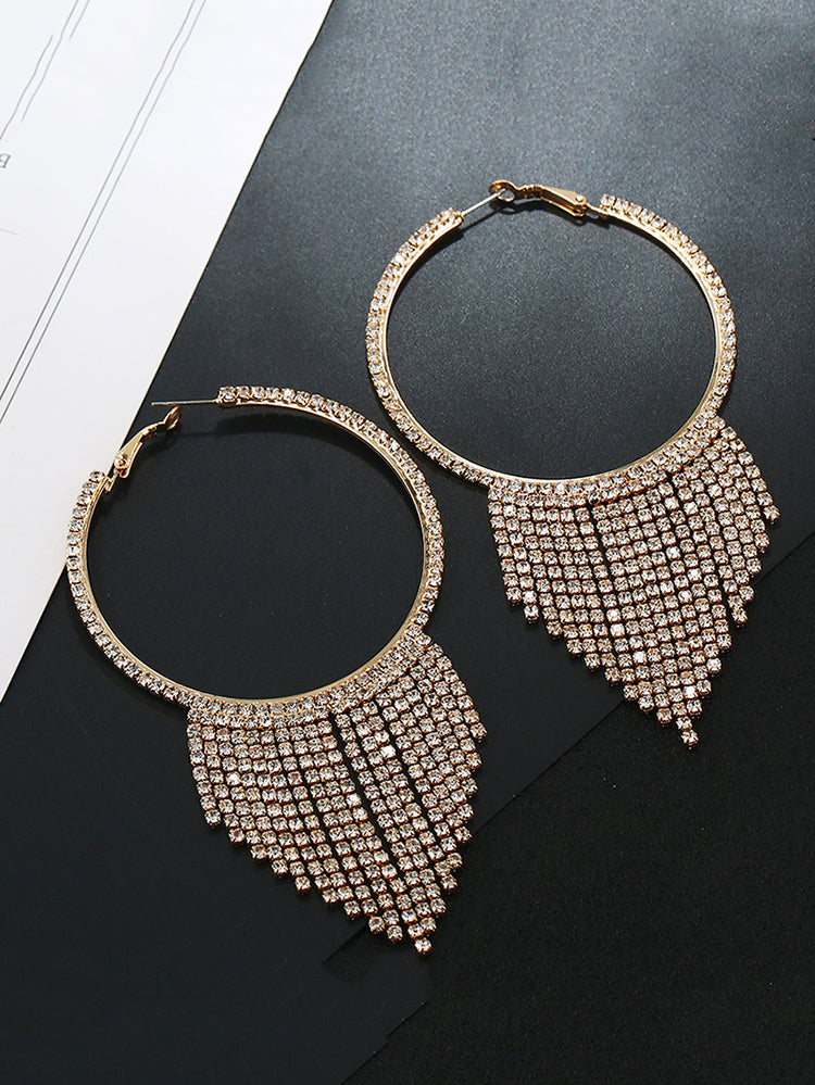 Women's Rhinestone Hoop Earrings