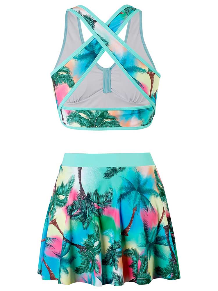 Printed Skirt Swimsuit