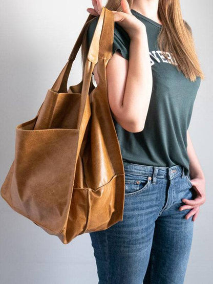 Women's Large Capacity Leather Tote