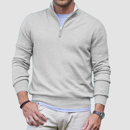 Men's Casual Daily Zip Cashmere Basic Sweater