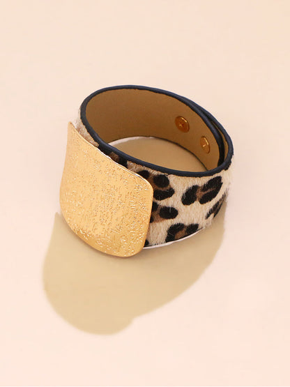 Women's Leopard Printed Faux Leather Bracelet