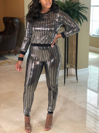 Women's Sequin Long Sleeves Set