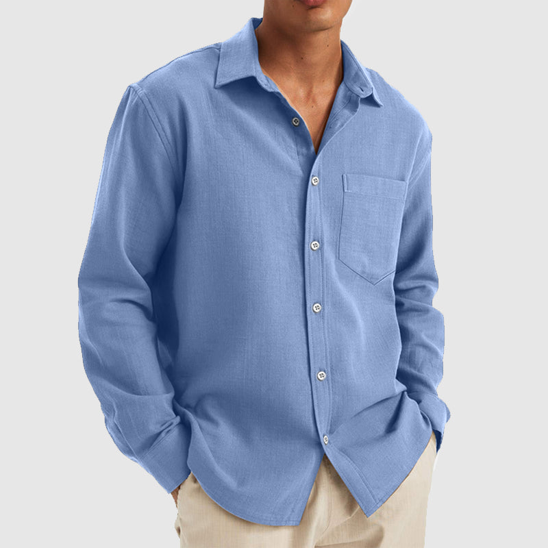 Men's Everyday Casual Solid Color Comfortable Long Sleeve Shirt