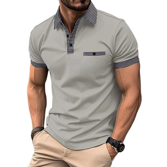 Men's Summer Colorblock Polo Short Sleeve Shirt